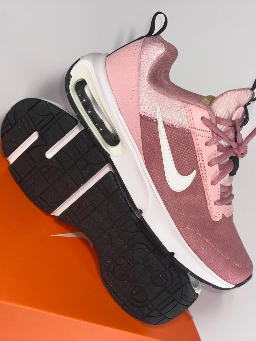 Nike Pink and White Kids Air Max-Style Sneakers